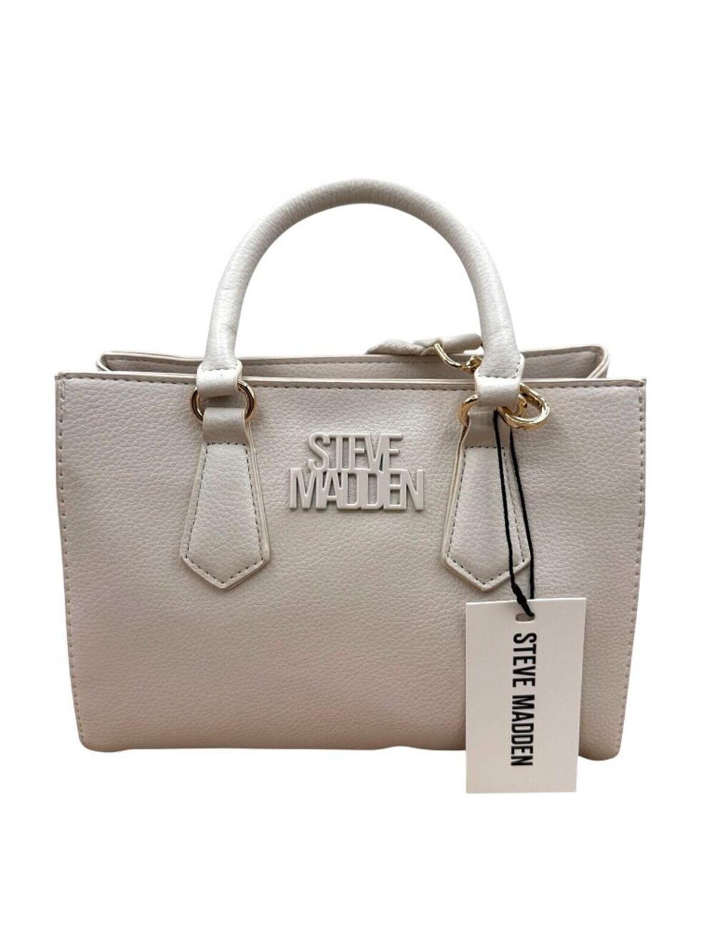 Steve Madden Pebbled 10" x 7.5" Faux Leather Satchel Accents Matching Wallet